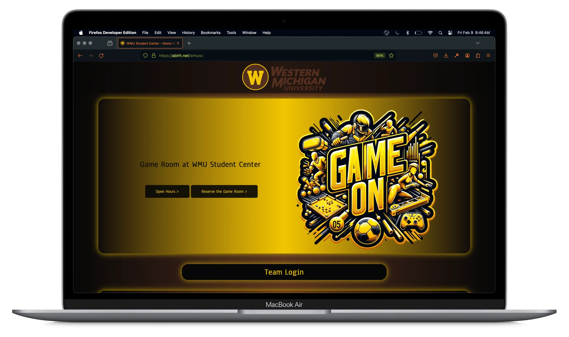 Game on website